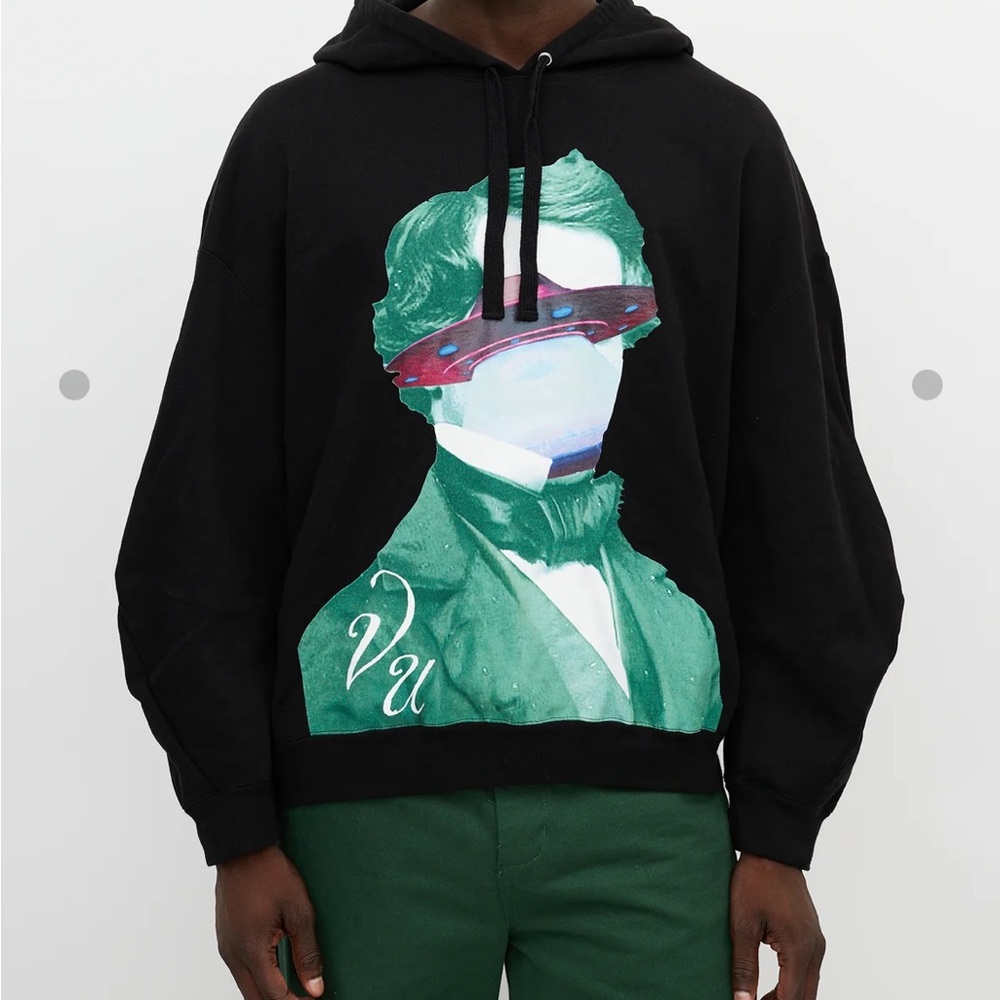 Valentino X Undercover Black UFO Face Printed Hoodie
